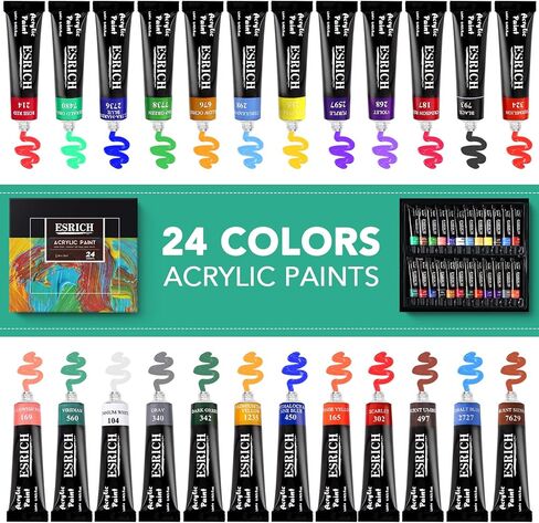 Acrylic Paint Set,56 PCS Professional Painting Supplies with Paint Brushes, 36 Colors Acrylic Paints, 1 Easel, 2 Painting Canvases, Palette, Paint Knives and Art Sponges for Hobbyists and Beginners in Saudi Arabia