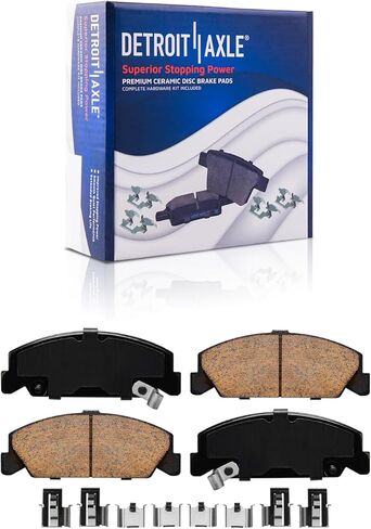 Detroit Axle - Brake Kit for 1993 1994 1995 1996 1997 Honda Civic Del Sol, Drilled Slotted Disc Brake Rotors Ceramic Brake Pads Replacement : 9.45" inch Front & 9.41" inch Rear Rotor in Saudi Arabia