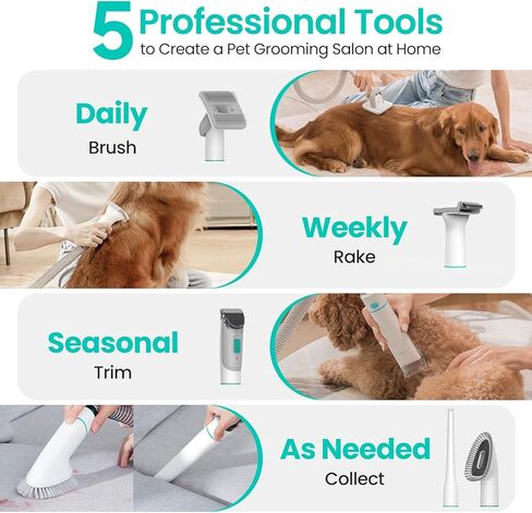 Neakasa P2 Pro Dog Grooming Kit, Pet Grooming Vacuum Suction 99% Hair, Professional Grooming Clippers with 5 Proven Grooming Tools, 2L Large-capacity Easy Empty Dustbin for Dogs Cats and Other Animals in Saudi Arabia