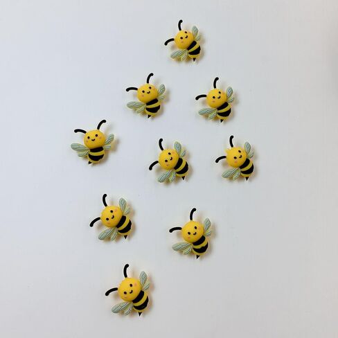 10pcs Cute Bee-Shaped 3D Silicone Beads - Yellow & Black Cartoon Design for DIY Keychains, Beaded Pens & Jewelry Making Crafts, Whimsical Crafts|Animalshaped Beads in Saudi Arabia