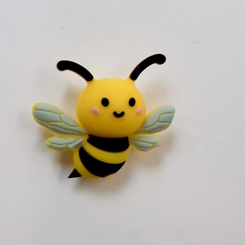 10pcs Cute Bee-Shaped 3D Silicone Beads - Yellow & Black Cartoon Design for DIY Keychains, Beaded Pens & Jewelry Making Crafts, Whimsical Crafts|Animalshaped Beads in Saudi Arabia