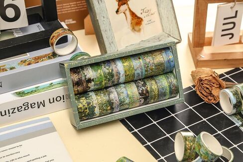 20 Rolls Impressionism Washi Tape Pack Oil Painting Style Decorative Masking Tapes Set with Gold Foil, Renaissance Arts for Craft, Kids, Scrapbook, DIY, Gift Wrapping (Monet's Water Lily) in Saudi Arabia