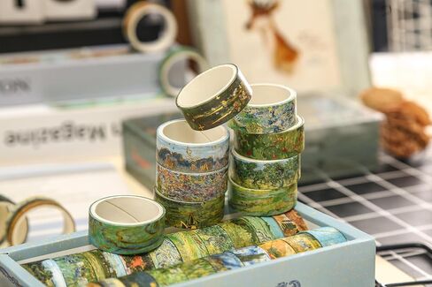 20 Rolls Impressionism Washi Tape Pack Oil Painting Style Decorative Masking Tapes Set with Gold Foil, Renaissance Arts for Craft, Kids, Scrapbook, DIY, Gift Wrapping (Monet's Water Lily) in Saudi Arabia