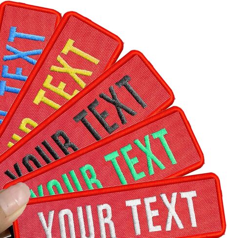 Custom Name Patches (2-Pack) - Personalized Embroidered Hook & Loop Tags for Clothing, Bags, Uniforms - Multiple Background Colors & Sizes in Saudi Arabia
