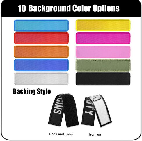 Custom Name Patches (2-Pack) - Personalized Embroidered Hook & Loop Tags for Clothing, Bags, Uniforms - Multiple Background Colors & Sizes in Saudi Arabia