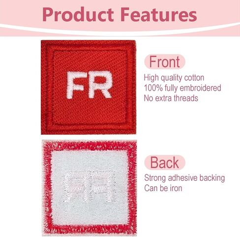 FR-Patches للملابس - 10 قطع رقعة مطرزة بديلة للملابس، رقعة إصلاح مكواة مطرزة مقاومة للهب لملابس العمل والسترات الجينز وحقيبة الظهر وقبعة موحدة من الدنيم in Saudi Arabia