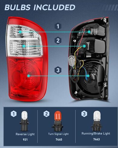 مجموعة الضوء الخلفي Nilight متوافقة مع 2004 2005 2006 Toyota Tundra 4 أبواب الكابينة المزدوجة وطاقم الكابينة الخلفية ضوء خلفي طراز OE استبدال جانب الركاب in Kuwait