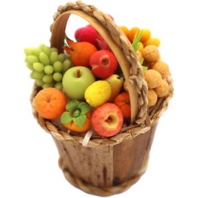 زهرة في سلة صغيرة دمية زهرة مصغرة دمية الديكور سلة زهرة المنمنمات لديكور بيت الدمية للدمية (مزيج الفاكهة) in Kuwait