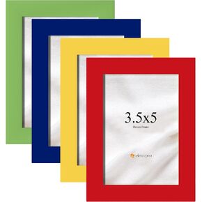 eletecpro 4x6 Picture Frames, Colorful Photo Frames Made of Engineered Wood and Acrylic Display 4x6 Photos, Cute Picture Frames for Wall & Tabletop (Orange, Royal Blue, Pink, Sky Blue) 4 Pack in Kuwait