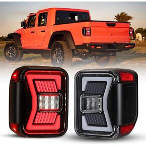 مصابيح خلفية تسلسلية LED للطرق الوعرة من Nixon لعام 2019 2020 2021 2022 2023 2024 2025 JEEP Gladiator JT، استبدال مجموعة المصابيح الخلفية Gladiator زوج واحد مع أضواء DRL/فرامل/عكسية (دخان) in Kuwait