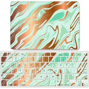 حافظة صلبة بتصميم رخامي سائل من IVY لجهاز MacBook Pro (13 بوصة مع M1/M2، 2016-2022، Thunderbolt 3 Ports، الموديلات: A2338/A2289/A2251/A2159/A1706/A1708/A1989) مع غطاء لوحة المفاتيح - G in Kuwait