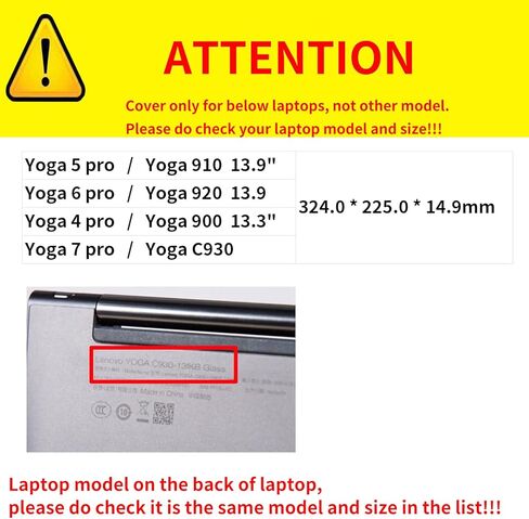 Laptop Case Cover for Lenovo Yoga 7 pro C930 / Yoga 6 5 4 pro Compatible with Yoga 920 910 900 13.9 inch [Do Check Model] Detachable Notebook Sleeve Computer Bag Shell (Black) in Saudi Arabia