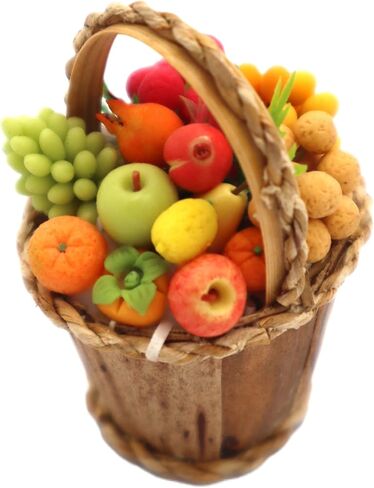 زهرة في سلة صغيرة دمية زهرة مصغرة دمية الديكور سلة زهرة المنمنمات لديكور بيت الدمية للدمية (مزيج الفاكهة) in Kuwait