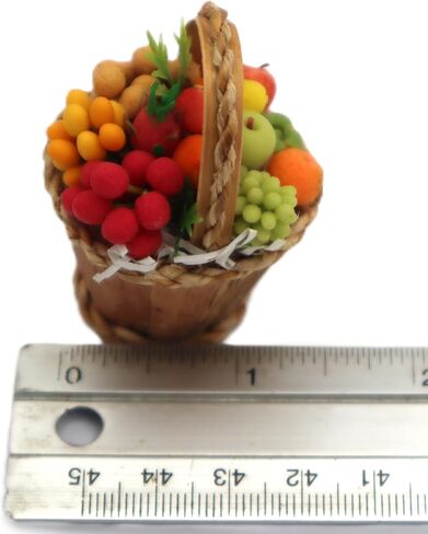 زهرة في سلة صغيرة دمية زهرة مصغرة دمية الديكور سلة زهرة المنمنمات لديكور بيت الدمية للدمية (مزيج الفاكهة) in Kuwait