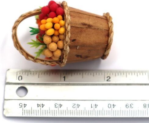 زهرة في سلة صغيرة دمية زهرة مصغرة دمية الديكور سلة زهرة المنمنمات لديكور بيت الدمية للدمية (مزيج الفاكهة) in Kuwait