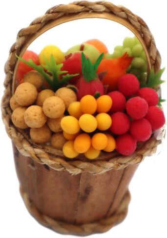 زهرة في سلة صغيرة دمية زهرة مصغرة دمية الديكور سلة زهرة المنمنمات لديكور بيت الدمية للدمية (مزيج الفاكهة) in Kuwait