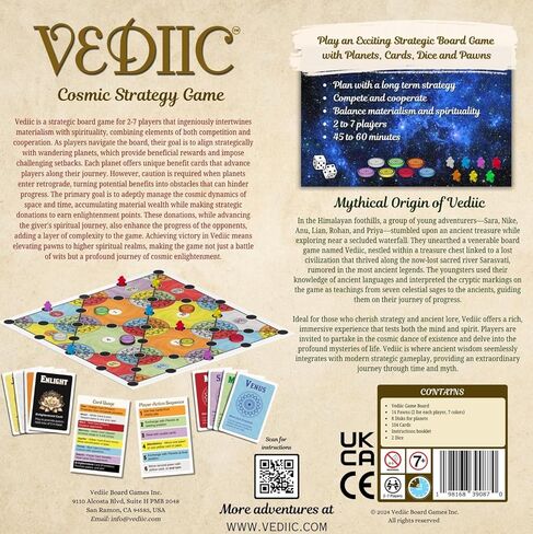 Vedic Board Game - Strategy Board Game for Adults, Teens and Family. Embark on a Cosmic Adventure of Planetary Strategy, 2 to 7 Players | Vediic in Saudi Arabia
