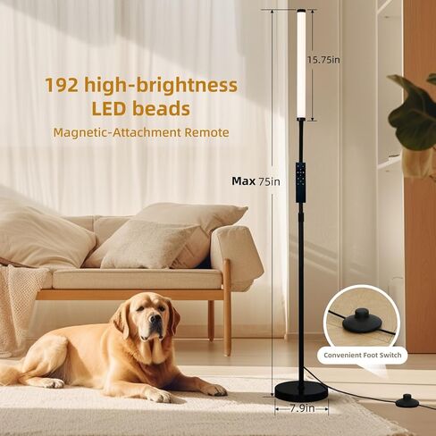 360° Floor Lamp with Adjustable Height & Flexible Arm, Remote & Foot Switch, Cool-Touch Body & High Brightness for Living Room, Bedroom, Office, Stepless Adjustable Colors and Brightness in Saudi Arabia