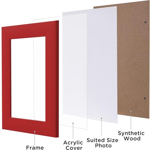 eletecpro 4x6 Picture Frames, Colorful Photo Frames Made of Engineered Wood and Acrylic Display 4x6 Photos, Cute Picture Frames for Wall & Tabletop (Orange, Royal Blue, Pink, Sky Blue) 4 Pack in Kuwait