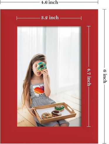 eletecpro 4x6 Picture Frames, Colorful Photo Frames Made of Engineered Wood and Acrylic Display 4x6 Photos, Cute Picture Frames for Wall & Tabletop (Orange, Royal Blue, Pink, Sky Blue) 4 Pack in Kuwait