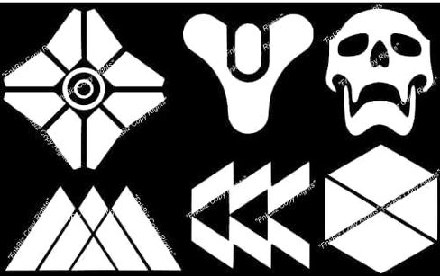 ملصقات صائق على شكل جمجمة صغيرة من Destiny Hunter Ghost Titan Warlock لخوذات الدراجات النارية وشاشات الرياح وأجهزة الكمبيوتر المحمول والدراجات النارية وألواح التزلج وما إلى ذلك الحجم في الصور 06 قطعة بيضاء in Kuwait