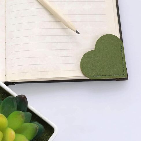 إشارات مرجعية على شكل قلب من الجلد، ومشابك صفحات زاوية للنساء والفتيات، وإكسسوارات كتب لطيفة مصنوعة يدويًا، هدية قراءة مثالية لمحبي الكتب والأطفال in Kuwait
