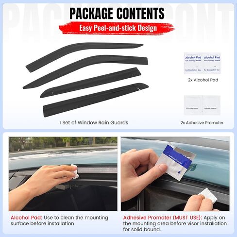 IKON MOTORSPORTS Tape on Low Profile Window Visors, Compatible with 2020-2025 Ford Explorer, Acrylic Smoke/Tinted Rain Guards, Side Window Wind Deflectors 4PCS in Saudi Arabia