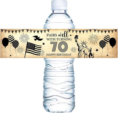 100PCS Pieces 70th Labels Sticker Labels Waterproof Wraps Sticker Water Bottle Labels Congrats for Wedding Anniversary Party Celebration Decoration Birthday Party Supplies in Saudi Arabia