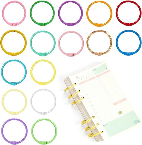 40 Pcs Binder Rings, 1 1/5 Inch Metallic Loose Leaf Book Rings for Index Cards, Notebooks, Keychains & Organizing, Perfect for Office, School, and Home Use in Saudi Arabia