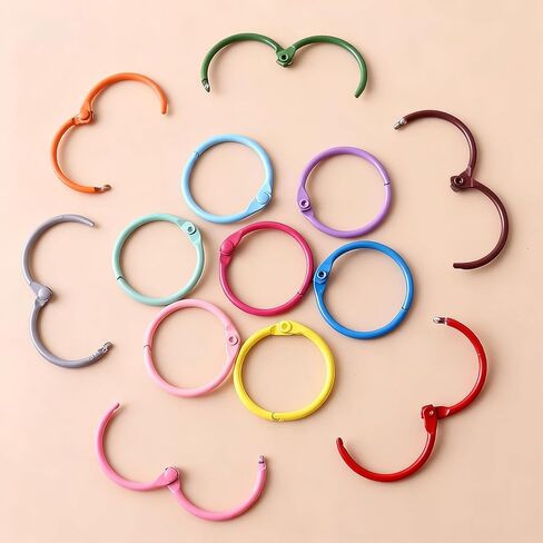 40 Pcs Binder Rings, 1 1/5 Inch Metallic Loose Leaf Book Rings for Index Cards, Notebooks, Keychains & Organizing, Perfect for Office, School, and Home Use in Saudi Arabia