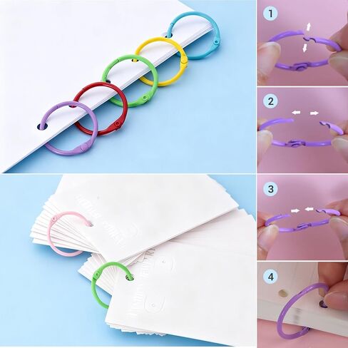 40 Pcs Binder Rings, 1 1/5 Inch Metallic Loose Leaf Book Rings for Index Cards, Notebooks, Keychains & Organizing, Perfect for Office, School, and Home Use in Saudi Arabia