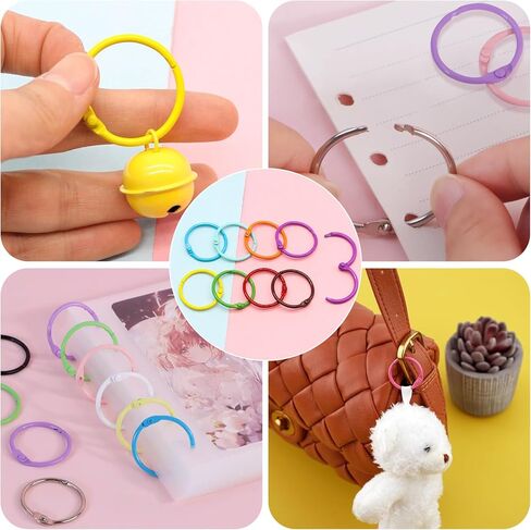 40 Pcs Binder Rings, 1 1/5 Inch Metallic Loose Leaf Book Rings for Index Cards, Notebooks, Keychains & Organizing, Perfect for Office, School, and Home Use in Saudi Arabia
