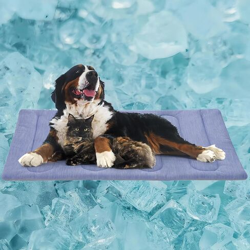 Dog Cooling Mat - Cat Cooling Mat Thicken Self Cooling Mat for Small Medium Large Dogs and Cat, Easy Washable,Water Absorption Top,Materials Safe, 28x20 inch in Saudi Arabia