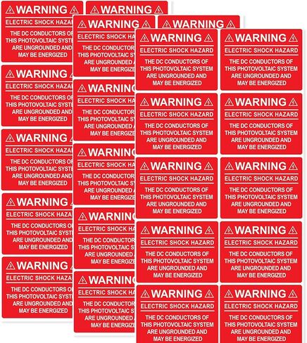 30Pcs PV Solar System Electrical Safety Labels -""Inverter Output Connection_Do Not Relocate This Overcurrent Device"" Warning Stickers - 4"" x 2"", Red in Kuwait