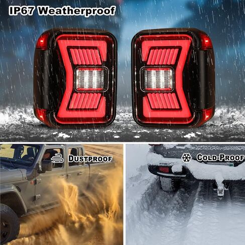 مصابيح خلفية تسلسلية LED للطرق الوعرة من Nixon لعام 2019 2020 2021 2022 2023 2024 2025 JEEP Gladiator JT، استبدال مجموعة المصابيح الخلفية Gladiator زوج واحد مع أضواء DRL/فرامل/عكسية (دخان) in Kuwait