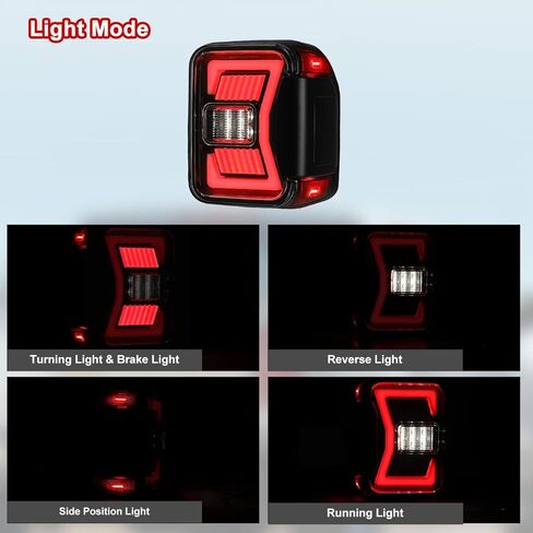مصابيح خلفية تسلسلية LED للطرق الوعرة من Nixon لعام 2019 2020 2021 2022 2023 2024 2025 JEEP Gladiator JT، استبدال مجموعة المصابيح الخلفية Gladiator زوج واحد مع أضواء DRL/فرامل/عكسية (دخان) in Kuwait