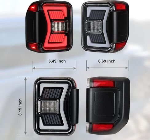 مصابيح خلفية تسلسلية LED للطرق الوعرة من Nixon لعام 2019 2020 2021 2022 2023 2024 2025 JEEP Gladiator JT، استبدال مجموعة المصابيح الخلفية Gladiator زوج واحد مع أضواء DRL/فرامل/عكسية (دخان) in Kuwait