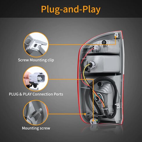 Tail Light Assembly Compatible with 2004-2006 Toyota Tundra Double Cab Tail lights Rear Brake Lamp with Bulbs and Wiring Harness, Passenger and Driver Side in Saudi Arabia