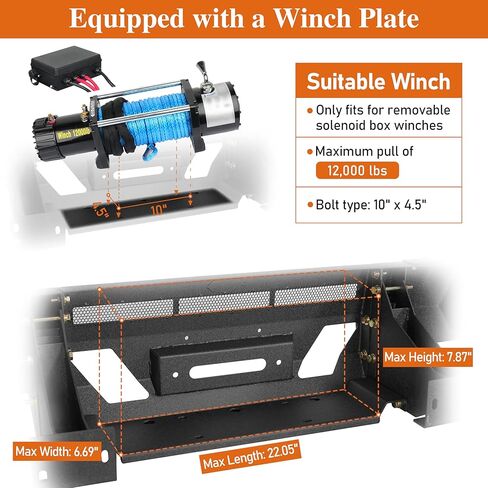 u-Box 05-11 Tacoma Front Bumper Brush Guard for 2005–2011 Toyota Tacoma 2nd Gen, Full Width Off-Road Steel Bumper with Bull Bar, Skid Plate & 4 LED Lights, 12,000-lb Winch Ready in Saudi Arabia