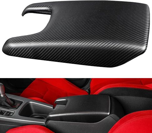 JSWAN Carbon Fiber Center Console Armrest Box Panel Cover for 11th Gen Civic Type r FL5 Typer Armrest Cover Protector Anti-Scratch Protector Decoration (Glossy Black) in Saudi Arabia