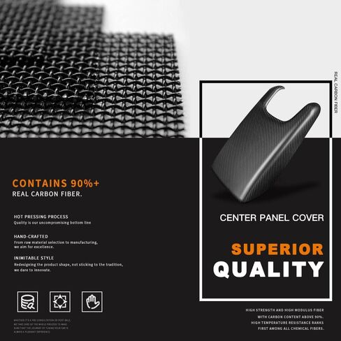 JSWAN Carbon Fiber Center Console Armrest Box Panel Cover for 11th Gen Civic Type r FL5 Typer Armrest Cover Protector Anti-Scratch Protector Decoration (Glossy Black) in Saudi Arabia