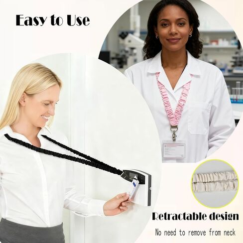 حبل ربط مطاطي لمفاتيح شارات الهوية، حبل للمعلم مع حامل لبطاقة الهوية، تصميم قابل للسحب للسيدات والنساء in Kuwait