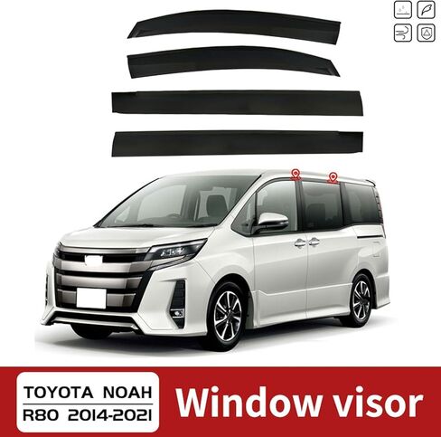 4pcs Car Wind Deflectors for Toyota Noah MK3-R80 2014-2019 2020 2021, Shields Visors Wind Rain Deflectors Side Window Deflectors, Car Accessories in Saudi Arabia