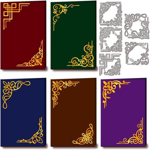 1 Set Frame Corners Cutting Dies for Card Making Flower Lace Corner Die Cuts Carbon Steel Embossing Stencils Template for DIY Scrapbooking Album Craft Decor in Saudi Arabia