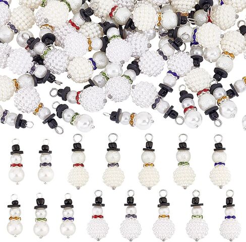 PH PandaHall 60pcs 3 Sizes Snowmen Charms Christmas Snowman Pendant Mini Winter Ornaments for Bracelet Necklace Keychain DIY Holiday Winter Earring Jewlery Making Christmas Gifts Xmas Party in Saudi Arabia