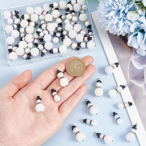 PH PandaHall 60pcs 3 Sizes Snowmen Charms Christmas Snowman Pendant Mini Winter Ornaments for Bracelet Necklace Keychain DIY Holiday Winter Earring Jewlery Making Christmas Gifts Xmas Party in Saudi Arabia