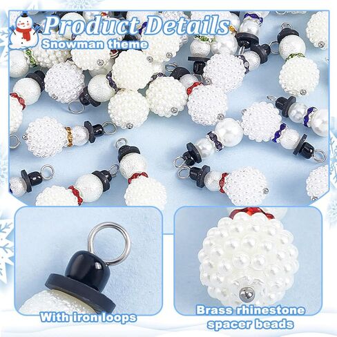 PH PandaHall 60pcs 3 Sizes Snowmen Charms Christmas Snowman Pendant Mini Winter Ornaments for Bracelet Necklace Keychain DIY Holiday Winter Earring Jewlery Making Christmas Gifts Xmas Party in Saudi Arabia