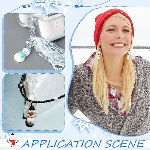 PH PandaHall 60pcs 3 Sizes Snowmen Charms Christmas Snowman Pendant Mini Winter Ornaments for Bracelet Necklace Keychain DIY Holiday Winter Earring Jewlery Making Christmas Gifts Xmas Party in Saudi Arabia