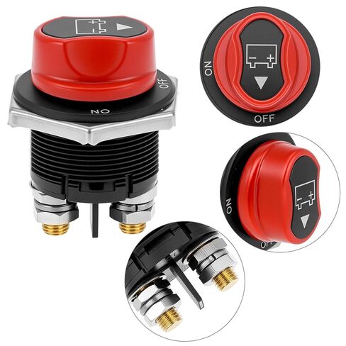 QWORK Battery Disconnect Switch 200A Master Isolator for 12V-48V Systems, Heavy Duty Waterproof On Off Power Cut Off Switch for Boat Car in Saudi Arabia