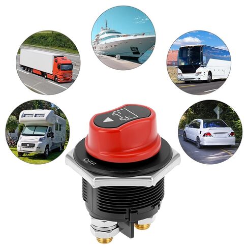 QWORK Battery Disconnect Switch 200A Master Isolator for 12V-48V Systems, Heavy Duty Waterproof On Off Power Cut Off Switch for Boat Car in Saudi Arabia